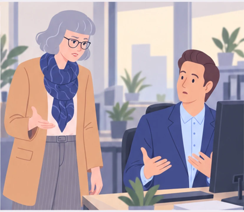 Helena asks Tom why the report is still not ready.