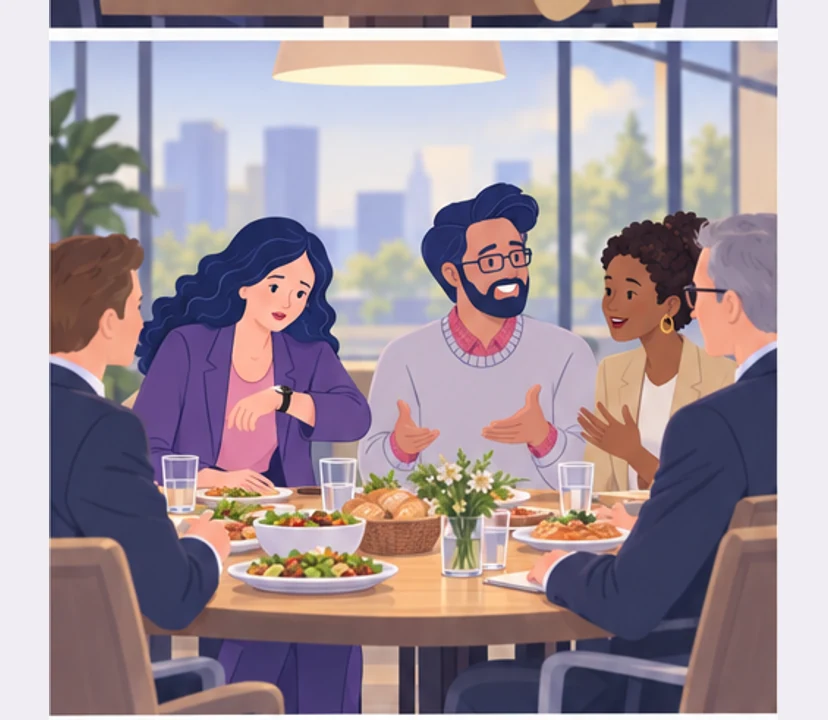 A week later Karim hosts a long relaxed meal.