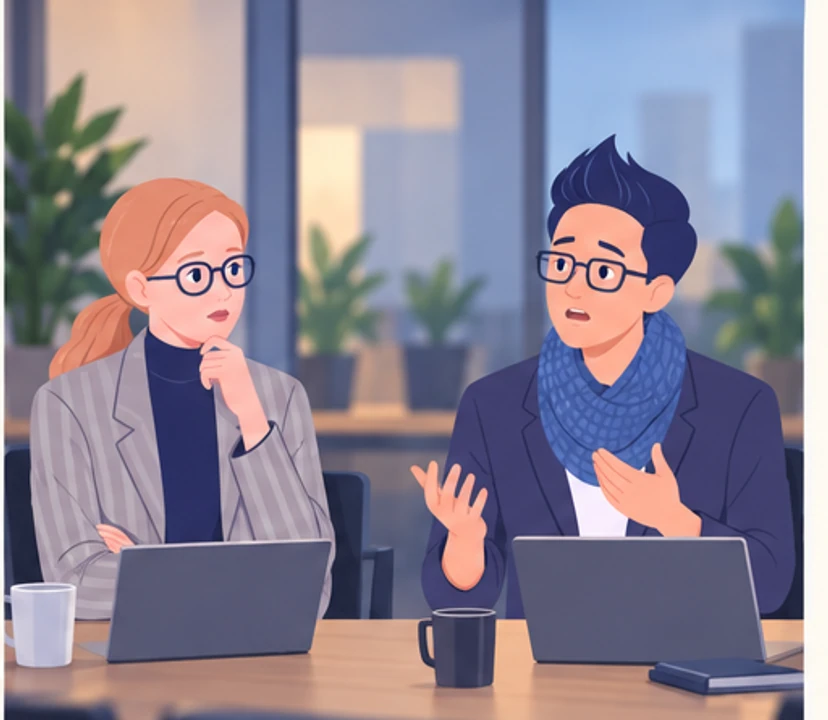 Anna and Jonas silently interpret the same challenge differently, as undermining a decision and as a professional duty.