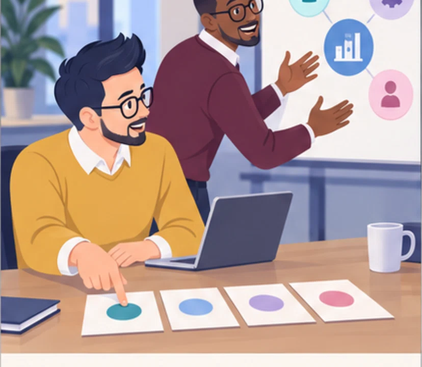 Tomasz ma listę czterech pytań; Samuel podchodzi do tablicy.